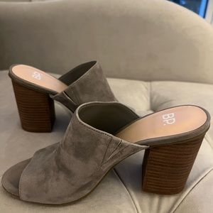 BP grey suede heeled mules